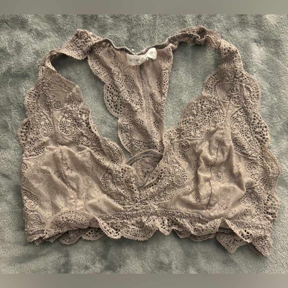 Honeydew Intimates Lace Bralette in Brown